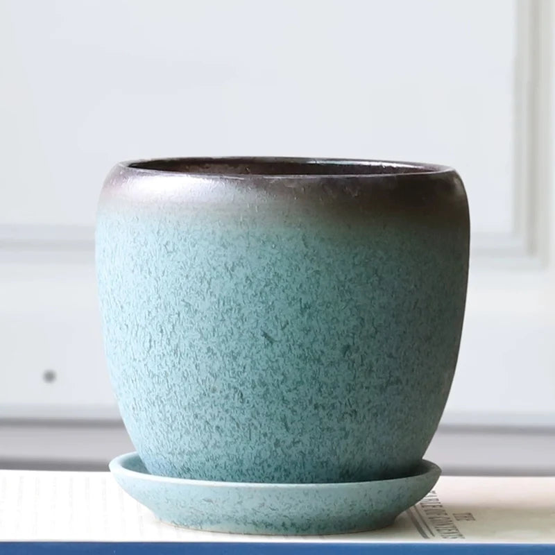 Elegant Ceramic Chinese Style Flower Pot Set