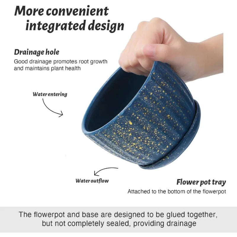 Elegant Ceramic Chinese Style Flower Pot Set