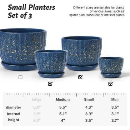 Elegant Ceramic Chinese Style Flower Pot Set