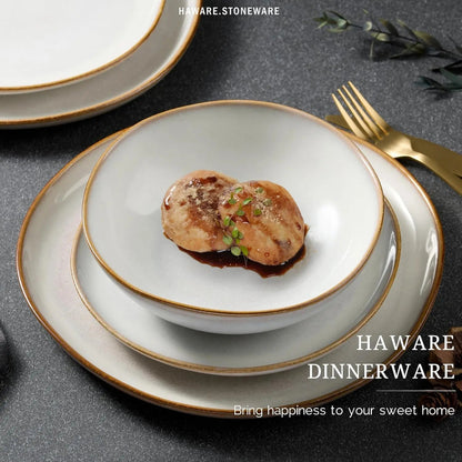 18-Piece White Ceramic Dinnerware Set