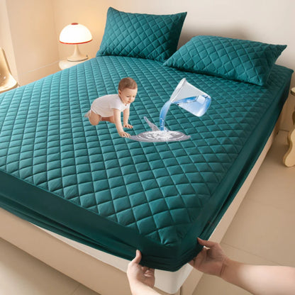 Waterproof Solid Color Fitted Sheet