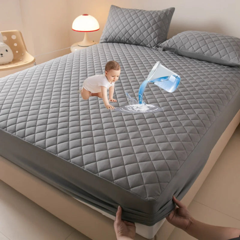 Quilted Waterproof Fitted Sheet & Mattress Cover