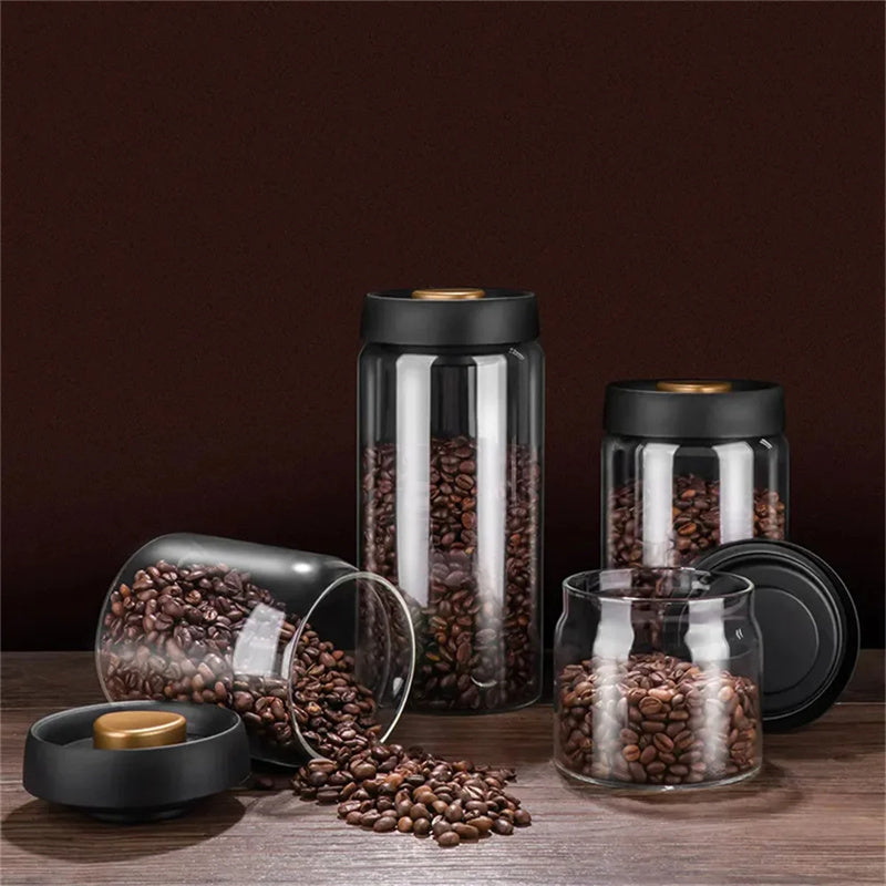Vacuum Sealed Glass Kitchen Storage Jar Set
