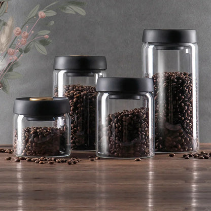 Vacuum Sealed Glass Kitchen Storage Jar Set