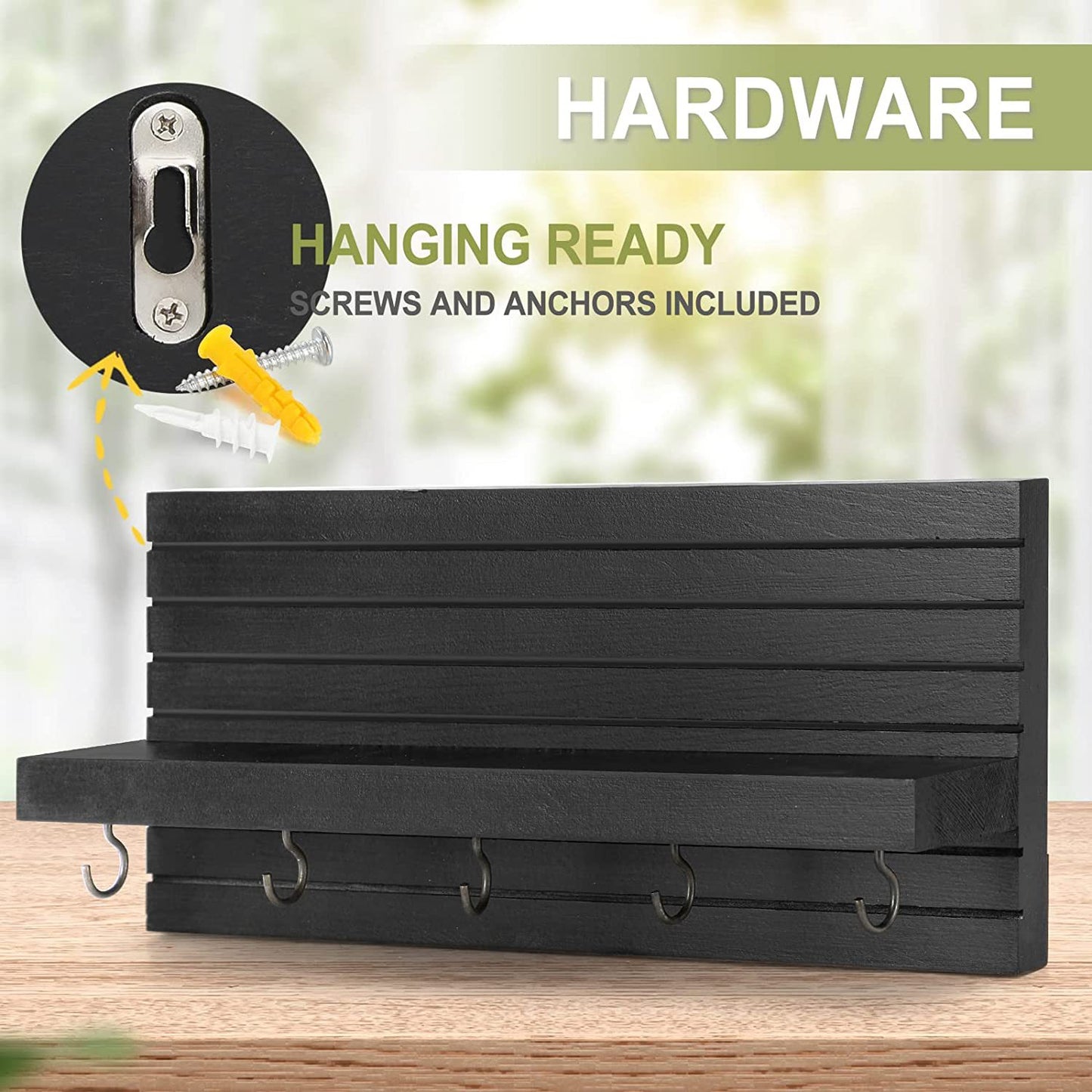 Aesthetic Wooden 2 Tier Storage Shelf | Hallway Entryway Organizer Rack