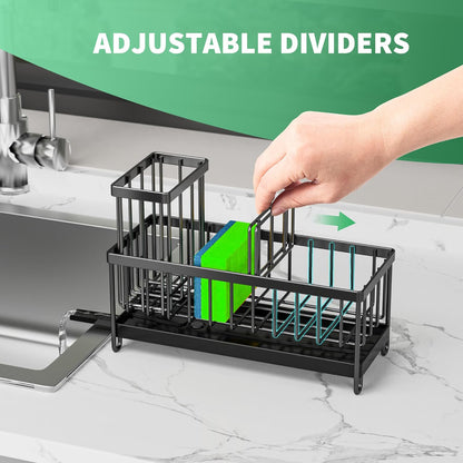 304 Stainless Steel Sink Caddy | Sponge Holder & Dishcloth Drying Rack