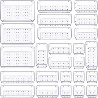 Clear Acrylic Storage Box Set | Desktop Organizer for Office & Home Organization
