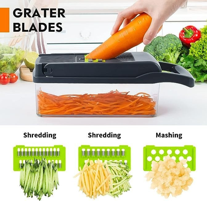 15-in-1 Vegetable Chopper, Slicer & Dicer - Multi Food Cutter for Salad & Fruit